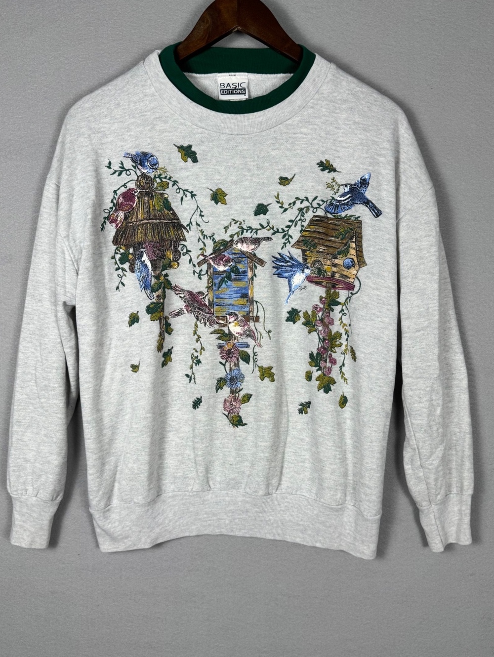 Vintage 90s Basic Editions Birdhouse Sweatshirt Women's M